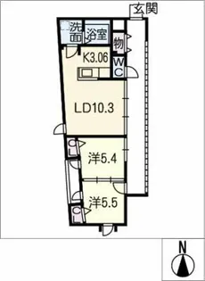 Calm cuatro【1階】の間取り
