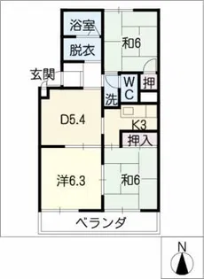 シャトーA【1階】の間取り