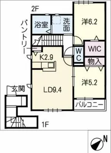 YOUR MAISON OLIVE A【2階】の間取り