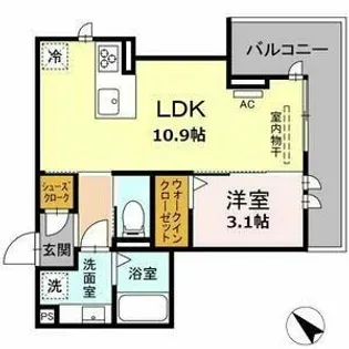アトール テラス 柱【3階】の間取り
