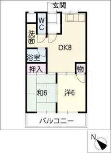 ムーニーウィンいりなか【1階】の間取り