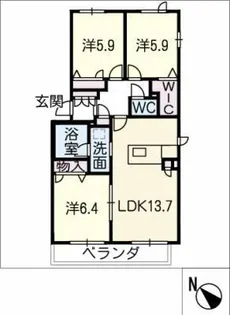 シャルール築地【3階】の間取り