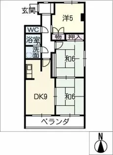 スカイ冨士 A棟【2階】の間取り
