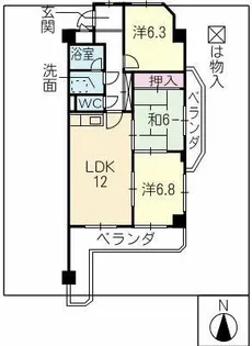 スカイガーデン兜山【5階】の間取り