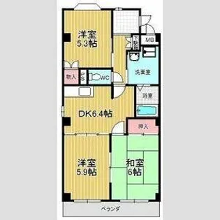 メガーヌ野並【3階】の間取り