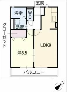 クレスト蓑川【2階】の間取り