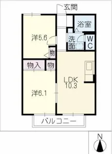 カーサ三ッ石【2階】の間取り