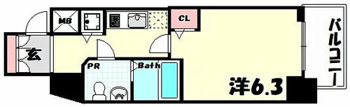Lalaplace三宮東アスヴェル【2階】の間取り