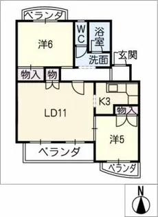 サンヒルズ幸【3階】の間取り