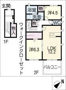 コンフォート引山南 B棟【2階】の間取り