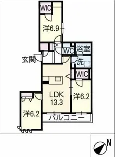 フルーベル東刈谷【2階】の間取り