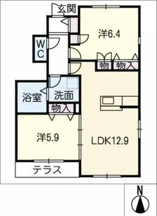 ポム・ド・パン【1階】の間取り