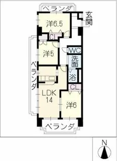 サニーコート平島【4階】の間取り