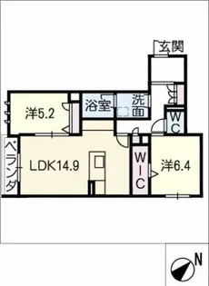 ラ・グリシーヌ【3階】の間取り