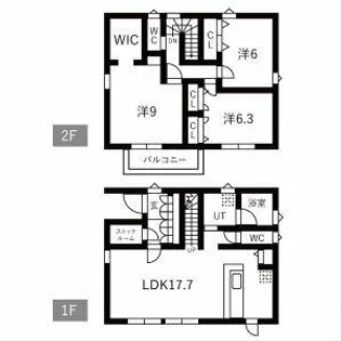 愛知県半田市白山町4丁目【一戸建】の間取り