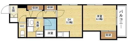 Aurora Court木川【3階】の間取り