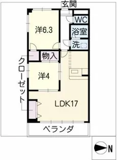 グランドステージ桜ヶ丘【2階】の間取り