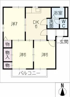 ディアス外神 B棟【2階】の間取り