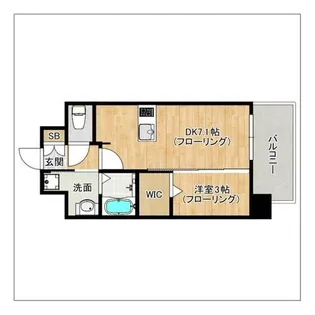 1DKの間取り画像