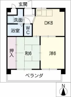 グリーンハイツ仲田【3階】の間取り