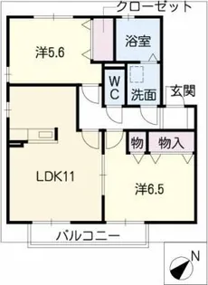 サン・セレッソ B棟【2階】の間取り