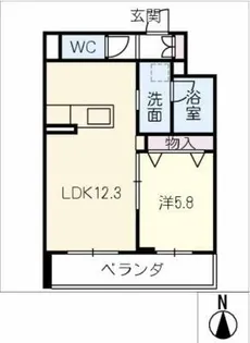 ウイングズドエル【2階】の間取り