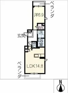 ウイングズドエル【2階】の間取り