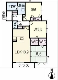 エクラージュ黒田【1階】の間取り