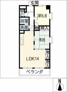 ルーセント向イ山【4階】の間取り