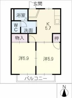 フレグランス中林【1階】の間取り