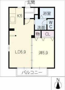 MastTown市田 B【1階】の間取り