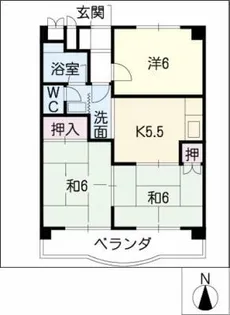コーポ濱見【1階】の間取り