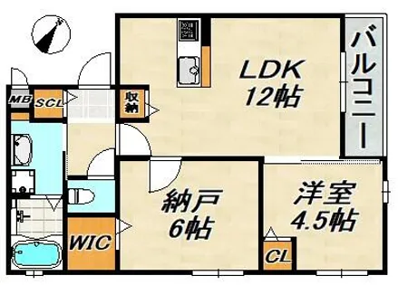 ワコーレヴィータ宝田町【3階】の間取り