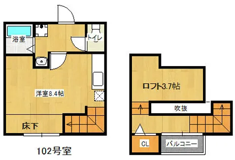 MAISONETIC Orange Peel【102号室】の間取り