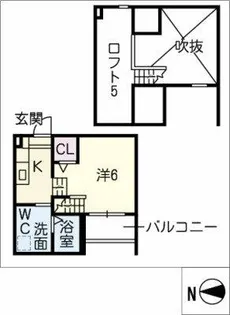 シャンフェルト原【2階】の間取り