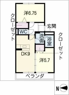 グランディールⅡ【2階】の間取り