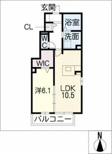 セジュール六条【1階】の間取り