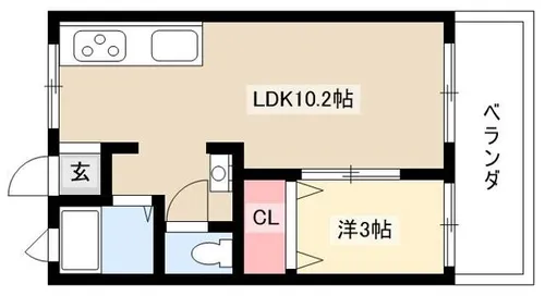 サロンハイツ【1C号室】の間取り