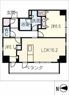 ザ・レジデンスパーク栄【15階】の間取り