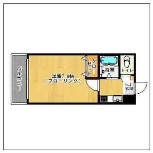 ハッピネス大濠【206号室】の間取り