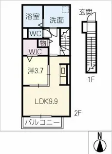 ハイツ クラ【2階】の間取り
