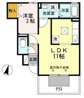 ドミールブラシェ北天満【1階】の間取り