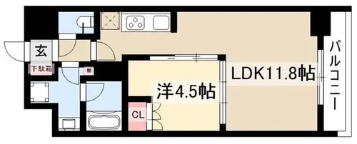 OKBアヴェニール菊井町【0202号室】の間取り