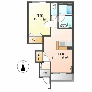 M.I CORPO S【1階】の間取り