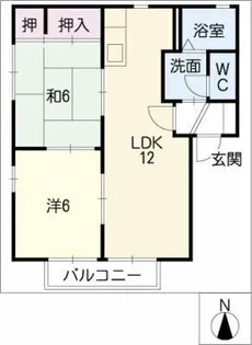 エトワール本野E棟【1階】の間取り
