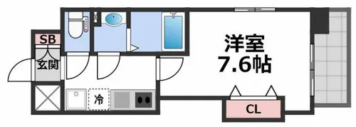 LUXE玉造Ⅱ【7階】の間取り