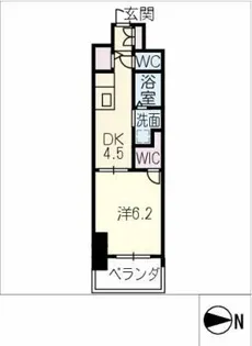 エステムコート名古屋ライブゲート【8階】の間取り