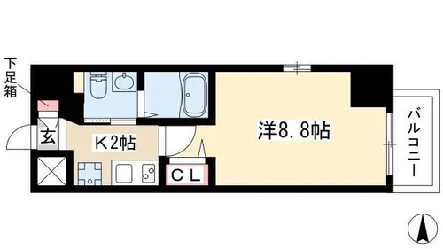 エステムプラザ名古屋・栄プレミアム【306号室】の間取り
