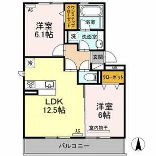 ファミールシミズ R【2階】の間取り
