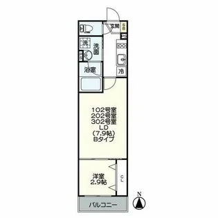 ジュネス稲葉地町【3階】の間取り